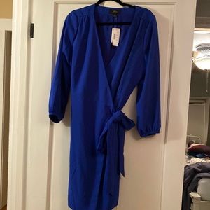 nwt jcrew royal blue wrap dress